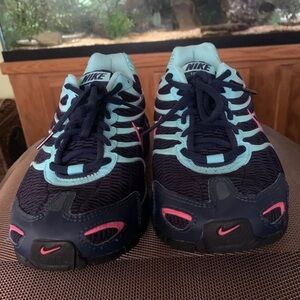 Gorgeous Nike Torch 4 AIRMAX Navy Blue Teal Blue Pink Women Running Shoes Size 9